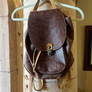 Patricia Nash Brown Leather Backpack in Excellent used condition.
